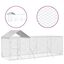 vidaXL Perrera de exterior con techo acero galvanizado plata 6x2x2,5 m, , large indicador imagen numero 5